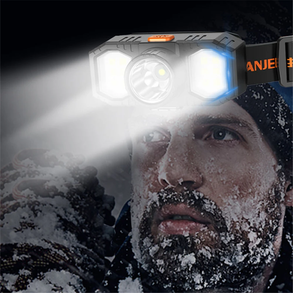 Portable USB Rechargeable LED Headlamp Ultra-bright Led Search Night Fishing Lamp 18650 Battery Head Flashlight For Camping