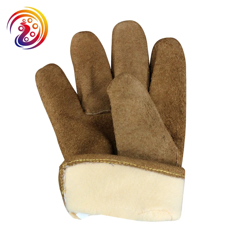 Winter Work Gloves Leather Thermal Cotton Lining Cow Split Working Glove