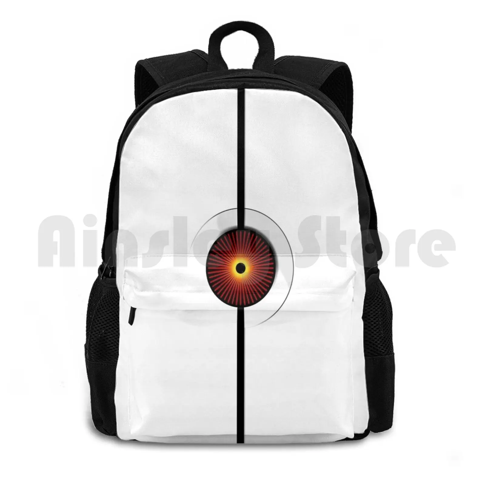 Portal Turret Outdoor Hiking Backpack Riding Climbing Sports Bag Portal Portalturret Turret Guns Bullets Eye Red White 2 Portal