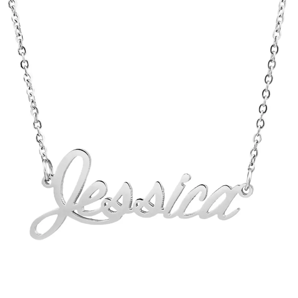 Jessica Name Necklace for Women Personalized Stainless Steel Jewelry Gold color Nameplate Pendant Femme Mothers Friends Gift