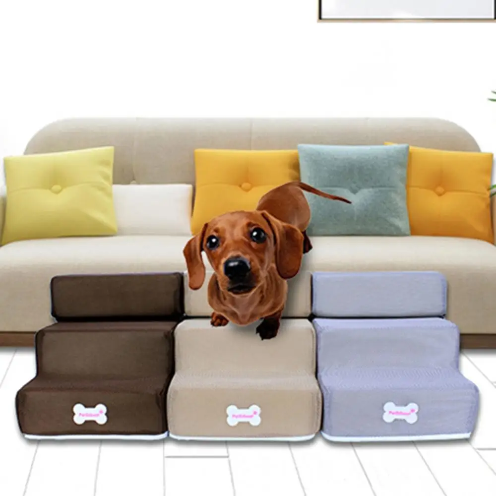 Small Dog Cats Pet 3 Steps Removable Non-slip Ramp Climbing Detachable Bed Ladder Dog Beds/Mats