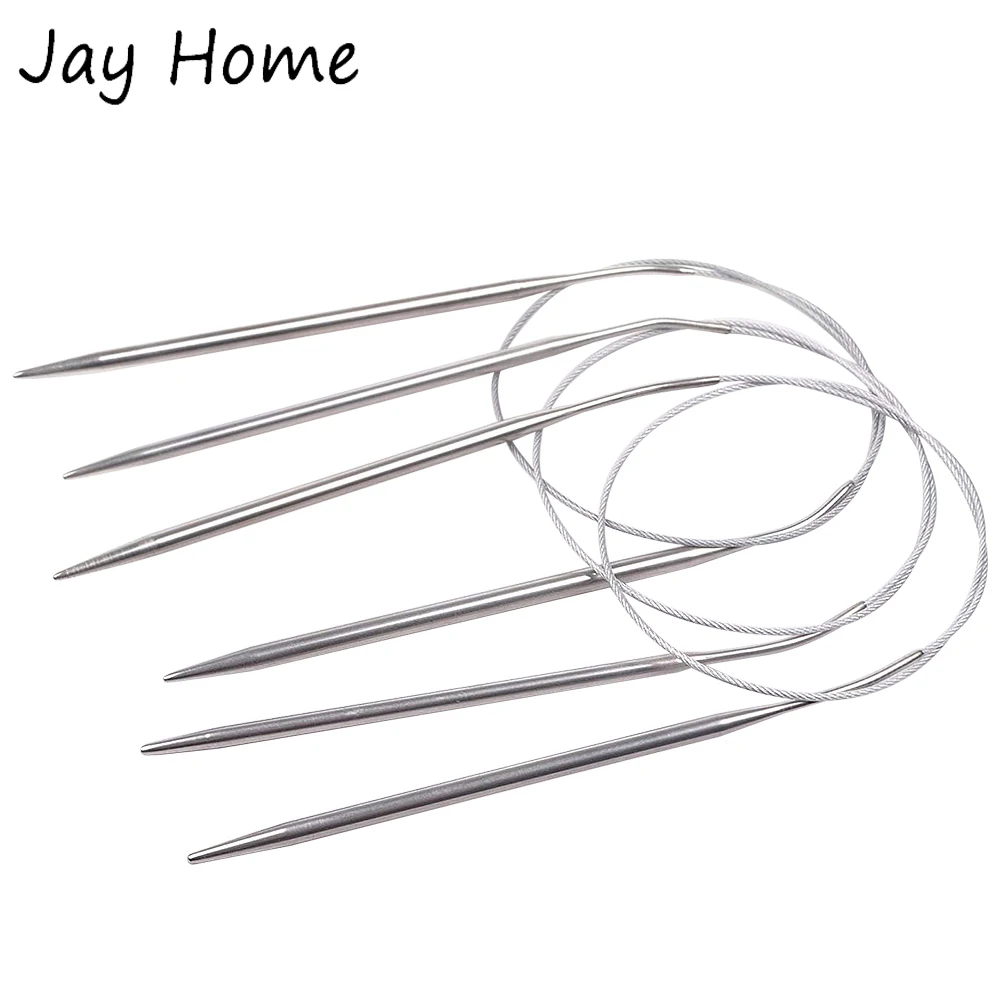 1Pcs 2-5MM Stainless Steel Circular Knitting Needles 80CM Crochet Hook Crochet Needles Yarn Needles DIY Weaving Knitting Tools