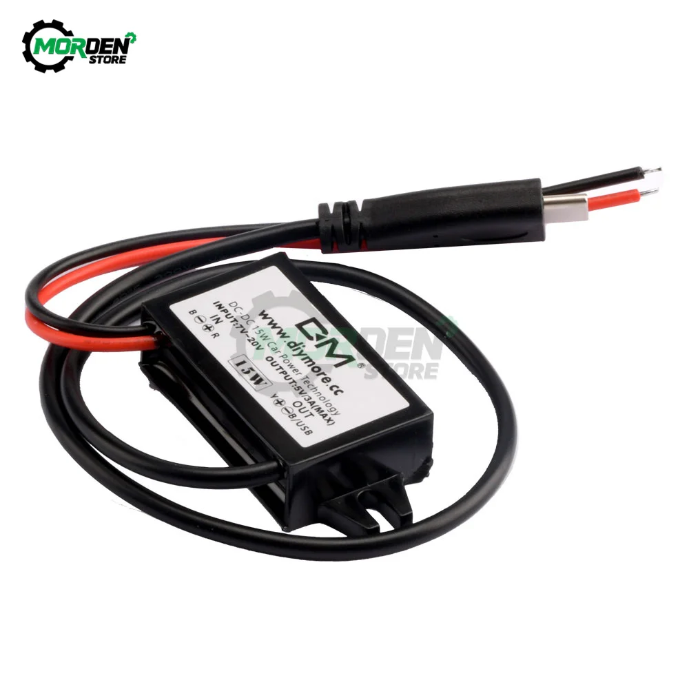 Tipo-c DC-DC 12V a 5V 3A 15W convertitore di potenza per auto Micro Step Down adattatore di uscita di tensione con alimentazione di protezione