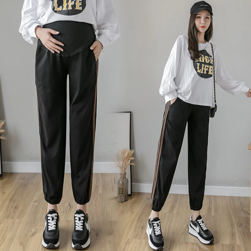 Fashion Maternity Jogger Pants Elastic Waist Belly Pregnant Women Breathable Clothes For Pregnancy Casual Home Trousers