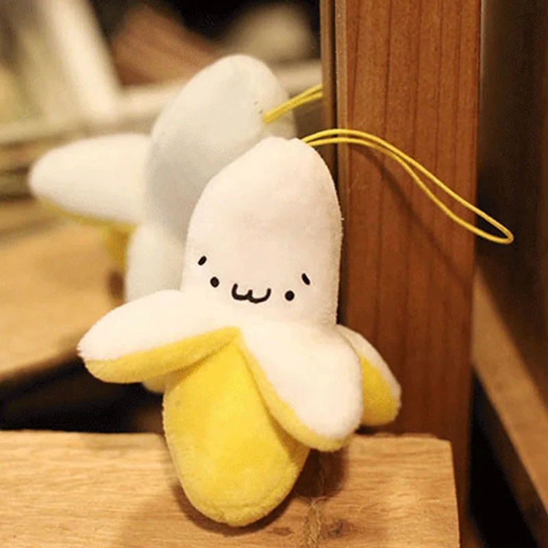 lovely cute 7cm plush Simulation  Banana Backpack decoration stuffed soft Favorite Keychain Appetizing Pendant  gift for lover