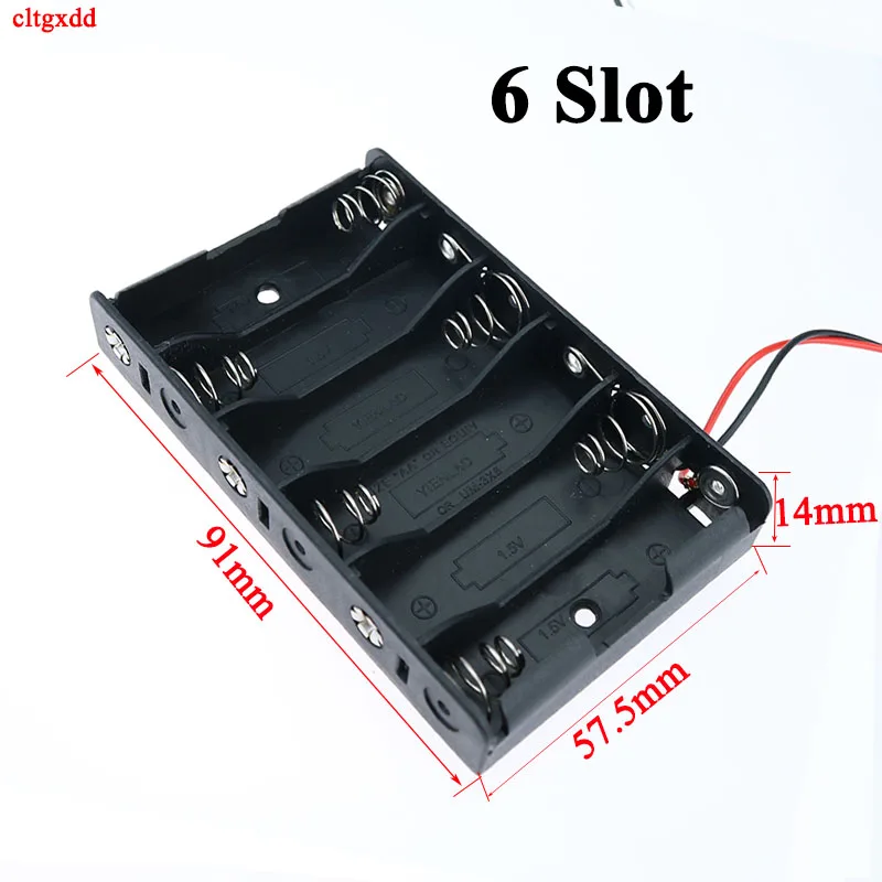 1x 2x 3x 4x 5x 6x AA Battery Box Case Holder With Wire Leads Side By Side Battery Box Connecting Solder For 1.5V AA Batteries