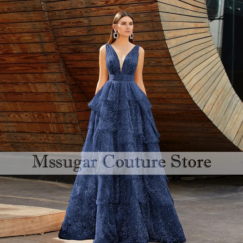 

2021 Luxury Evening Party Dresses Prom Gowns V-Neck Plus Size Women Long Celebrity Dress Custom Made