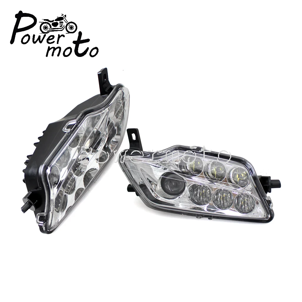 1Pair Black OEM LED H4 Pair Chrome Front Head Light Motorcycle Headlamp Assembly For Honda Pioneer 1000 SXS1000M3 SXS1000M5 2016