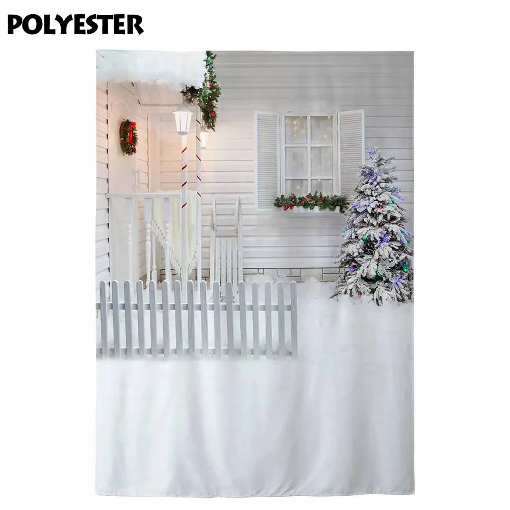 Funnytree backdrop photographic landscape winter Christmas Fence light window tree Photocall Photography Backgrounds photophone