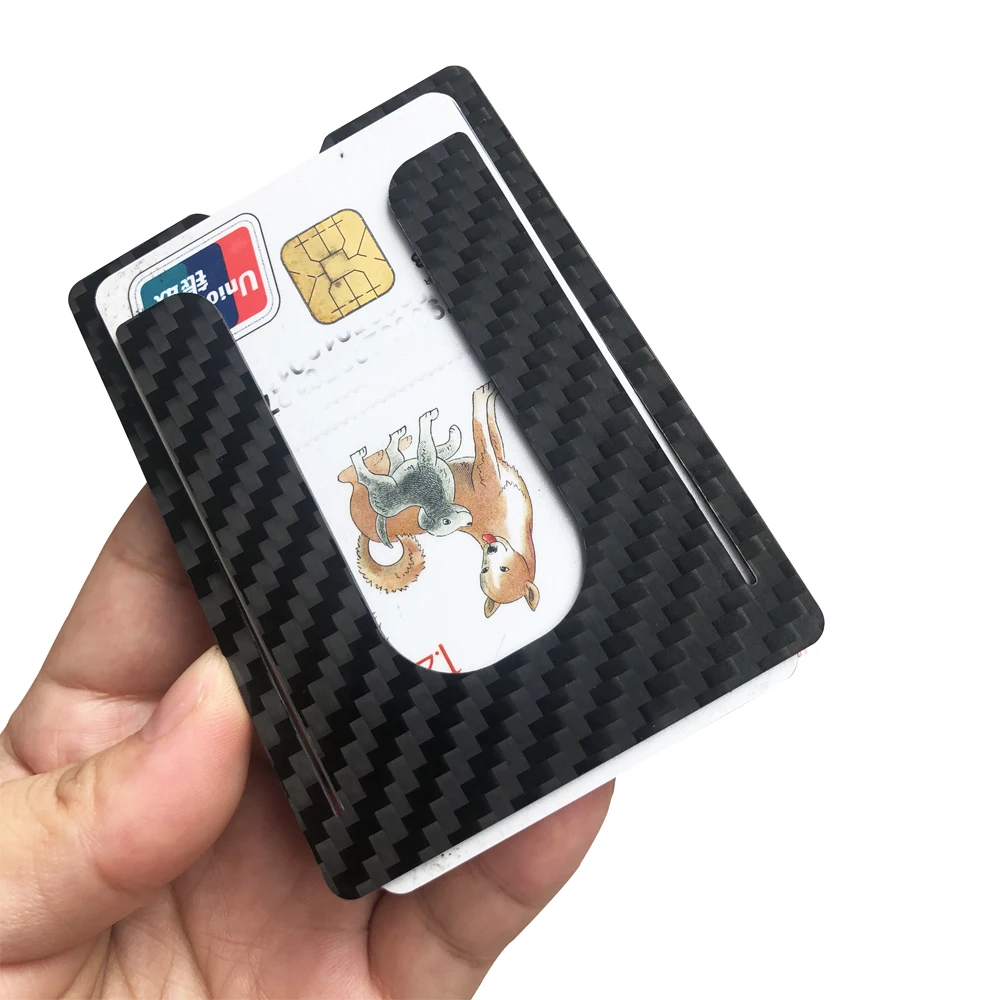 Ultra-thin carbon fiber mini Wallet RFID anti-theft credit card ID wallet