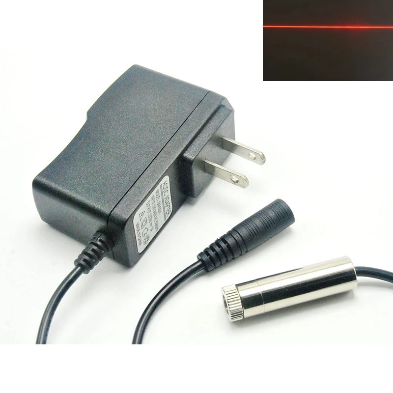 12mm * 30mm Dot/Lijn/Cross Focusable 30mw 650nm Rode Laser Lichten Module w 5V Adapter