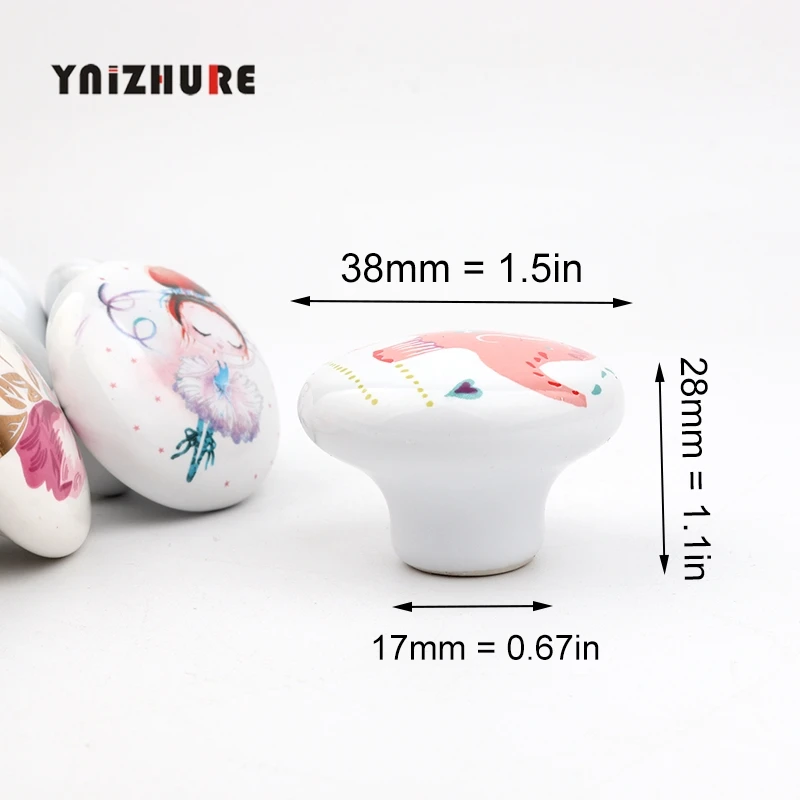 YINZHURE Brand Rural Acme Nordic Style Ceramic Single Round K Wardrobe Kitchen Garden Door Handle Modern Cabinet Handle