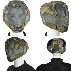 Airsoft Mask Full Face Mask War Game Steel Mesh Protective Mask Full Head Protection Paintball Gear Equipment