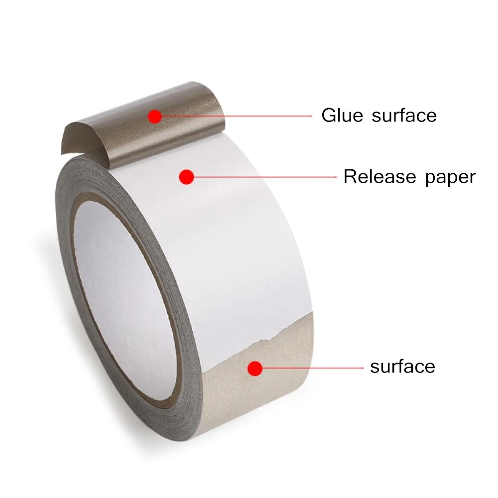 YX Silver Conductive Fabric Cloth Tape Single-Sided Adhesive Tape For Laptop Cellphone LCD EMI Shielding 20 Meter