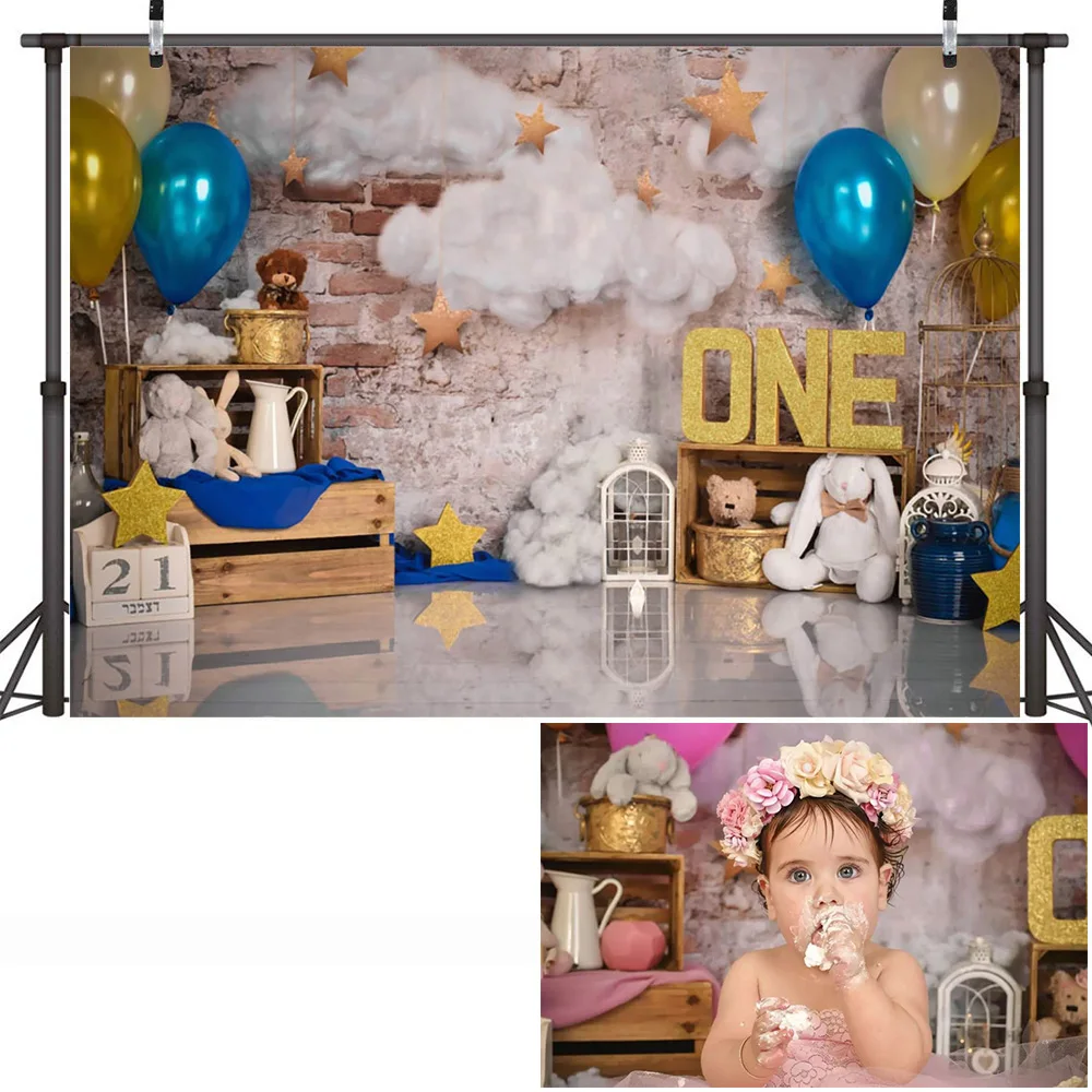 Children Portrait Backdrop for Photo Studio Newborn 1st Birthday Cake Smash Background Photography Party Decoration Photo Shoot