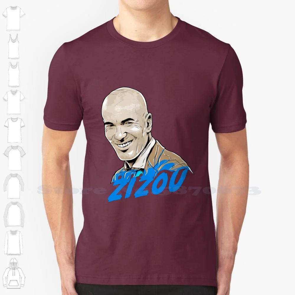 Zinedine zizou zidane großer trainer 100% baumwolle t-shirt zidane zizou trainer fußball fußball spanisch madrid sport frankreich französisch