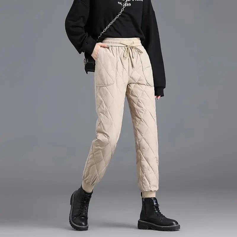 Cotton down Pants for women winter wear fashion new style high waist thickened straight leg warm casual cotton Pants A779