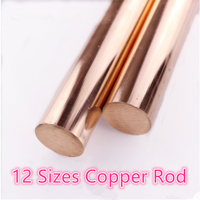 12 Sizes Copper Rod Length 100mm Diameter 4/5/6/7/8/10/12/14/15/16/18/20mm Brass Stick T2 Bar DIY Dropshipping