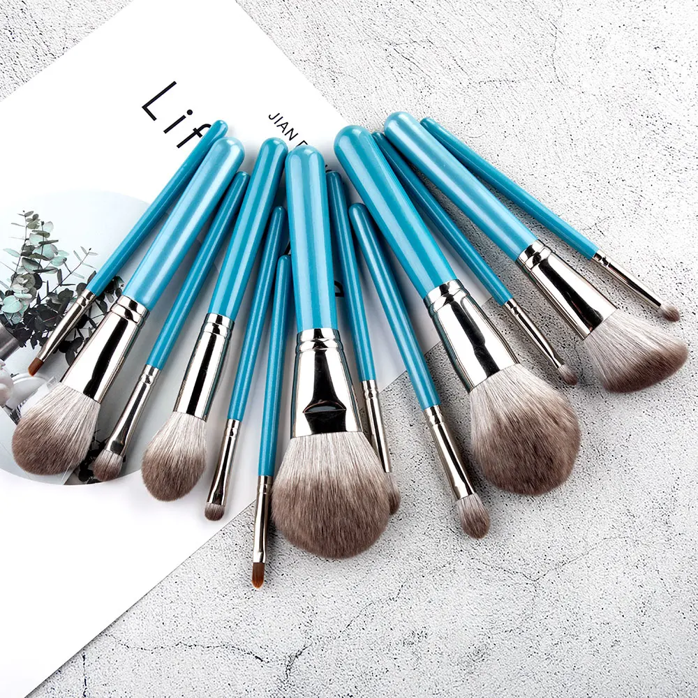 RANCAI 13pcs Makeup Brushes Set Foundation Powder Blush Eyeshadow Sponge Brush Soft Hair Cosmetic Tools