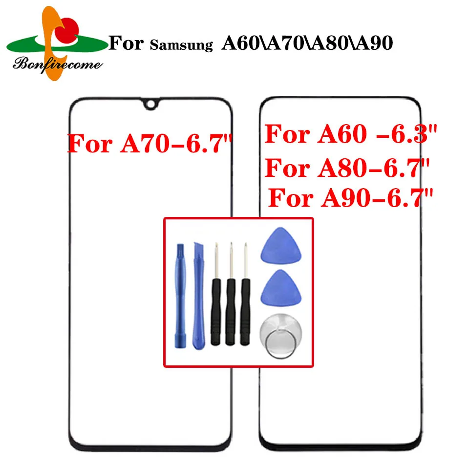 For Samsung Galaxy A60 A70 A80 A90 Front Touch screen Panel LCD Out Glass Cover Lens Replacement