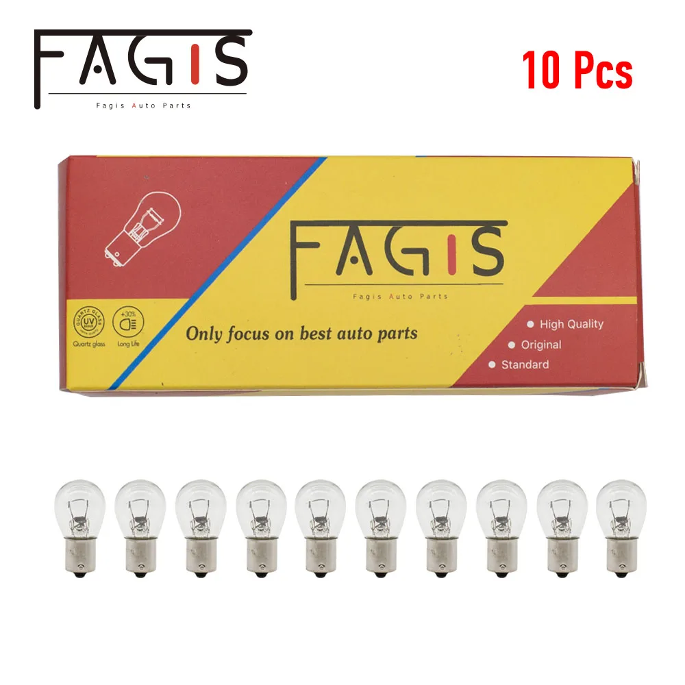 Fagis 10pcs Car Light S25 1156 1157 P21W P21/5W BA15S BAY15D BA15D BAU15S 12V Car Lamp Turn Singal Light Reverse Lamp Stop bulb