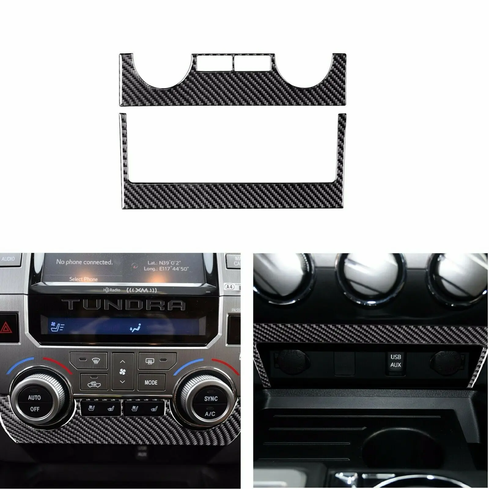 Carbon Fiber Central control AC Switch Panel Cover For Toyota Tundra 2014-2018