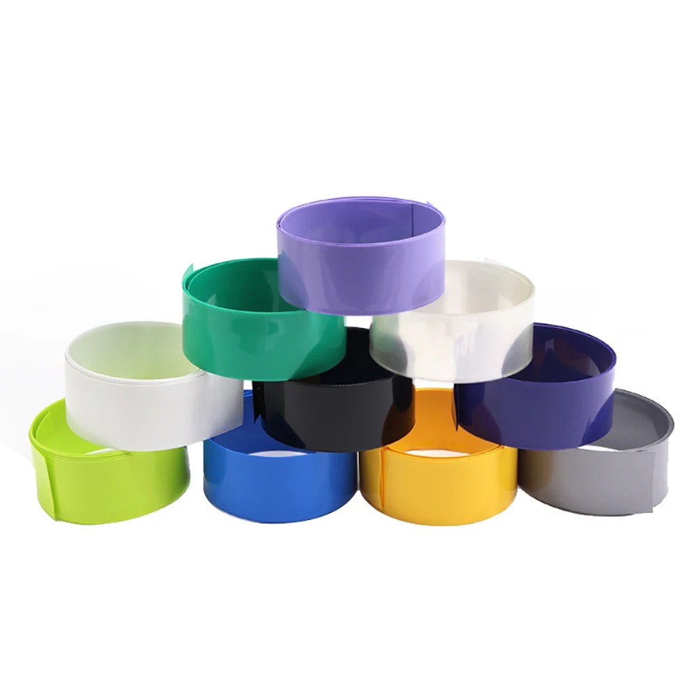 1M PVC Heat ShrinkTubing Wrap 27mm 29.5mm 31mm 36mm Heatshrink Battery Pack  Wrap Colours black white yellow green blue purple