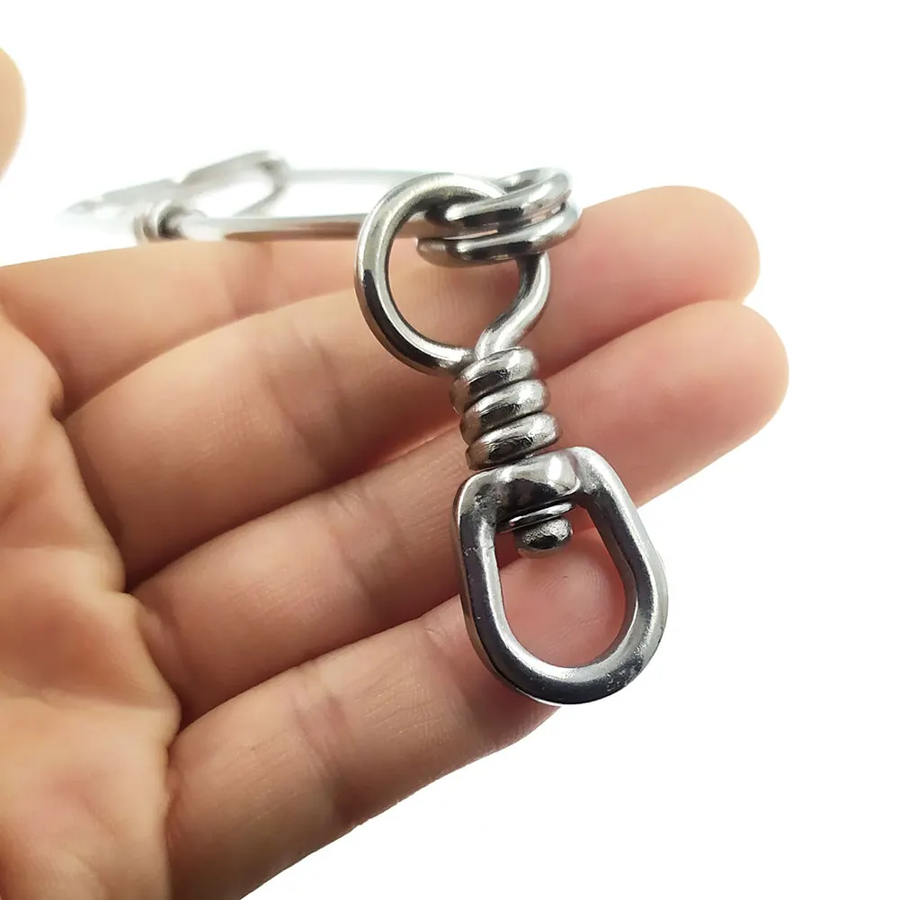 INFOF 5/20PCS Sea Fishing Swivels Snap Stainless Steel Longline Branch Hangers Swivel Super-strong Fast Clip Saltwater Fishing