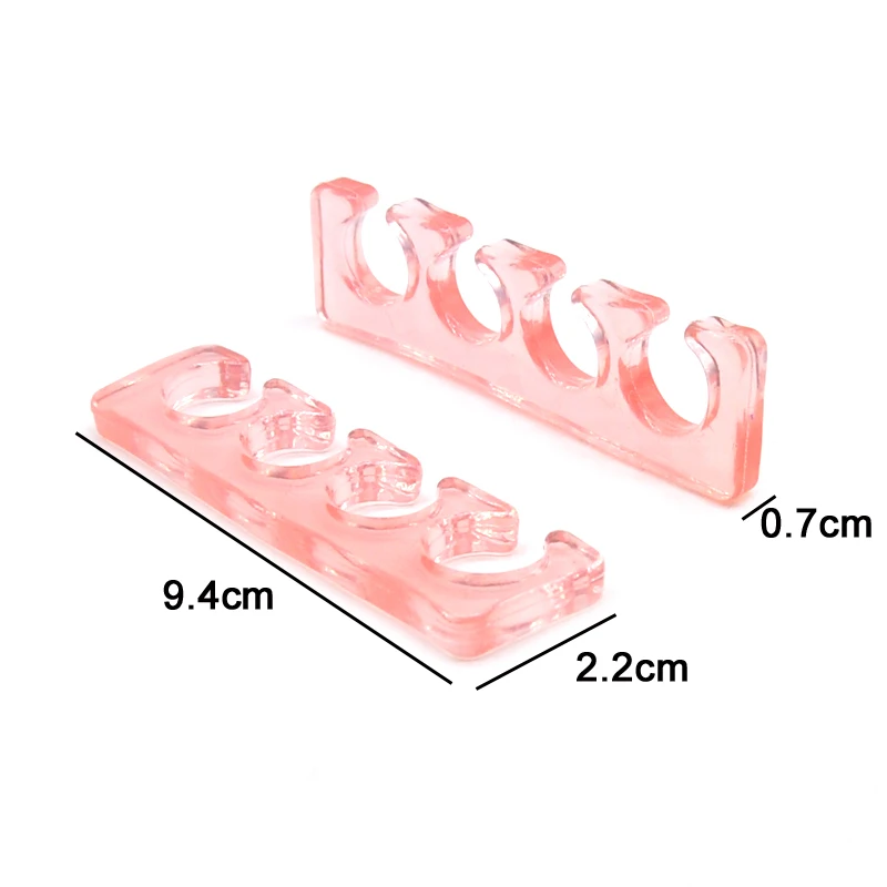 2 Pcs Soft Silicone Toe Separating Gel Toe Separator Manicure Pedicure Finger Foot UV Nail Tools Flexible Silicone Finger Spacer