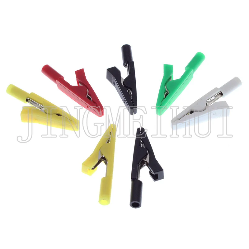 10pcs/5colors Alligator clip electrode connector for multimeter or cable with din 2.0mm plug ,ECG EKG EMG accessories.