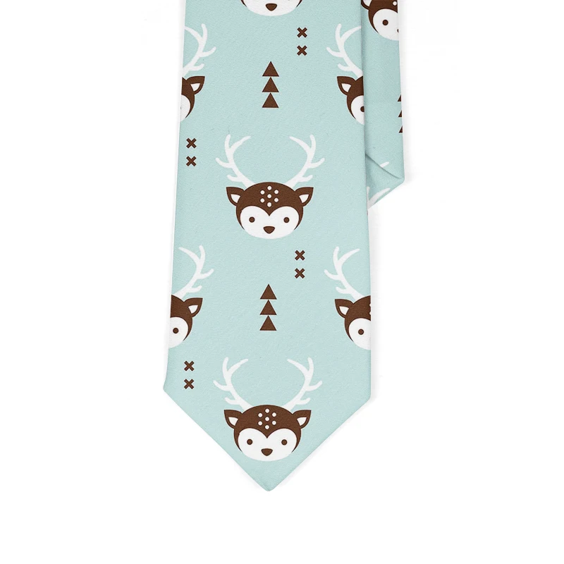 Fashion School Skinny Ties For Boys Girls Casual Cartoon Zebra Monkey Squirrel Necktie Simple Lazy Slim Student Tie