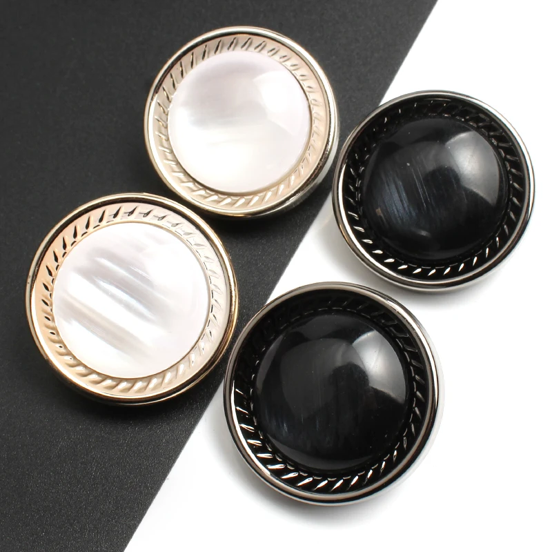 12Pcs/lot 18-30mm Black white round pearl button coat windbreaker sweater knit cardigan women's clothes button C100