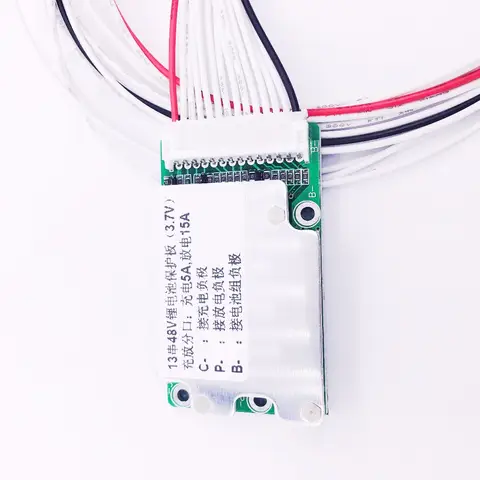 48V 13S 15A 5A Li-ion 18650 Battery Pack BMS PCB Board PCM with Balance Integrated Circuits board for e-bike ebicycle