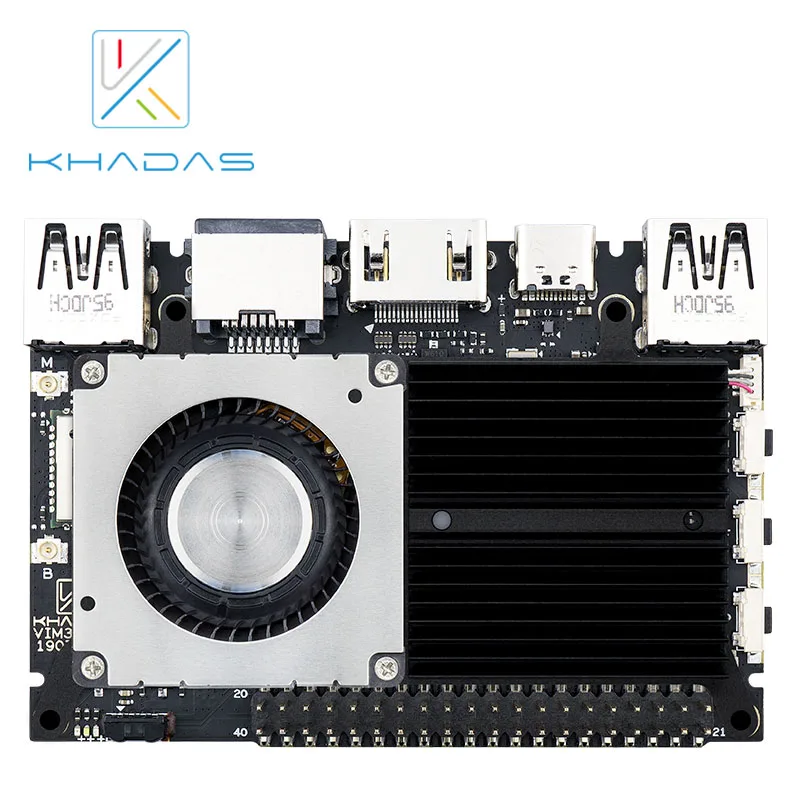 Khadas poderoso vim3 pro computador de placa única 4gb + 32gb placa desenvolvimento amlogic a311d com câmera dupla/display 4k 2.2ghzowo