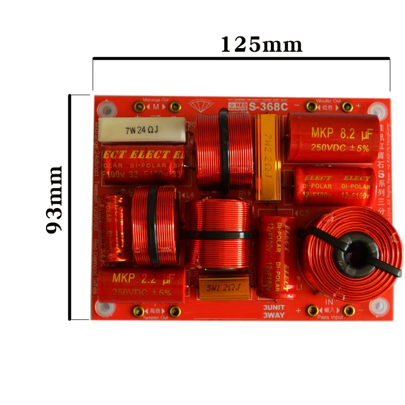 HIFIDIY LIVE S-368C 3 Way 3 speaker Unit (tweeter + mid +bass )HiFi Home Speakers audio  Frequency Divider Crossover Filters