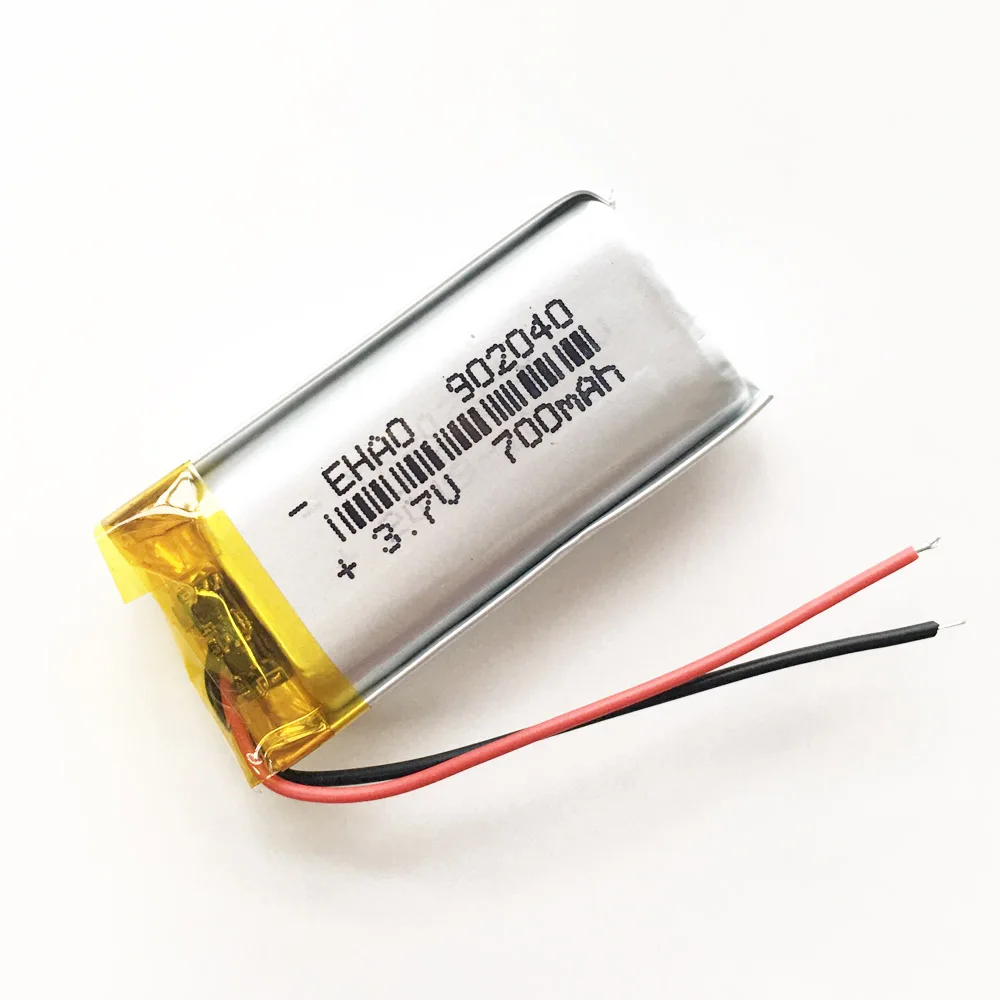 EHAO 902040 3.7V 700mAh litowo-polimerowa LiPo akumulator do Mp3 PAD DVD E-book głośnik LED na Bluetooth światło