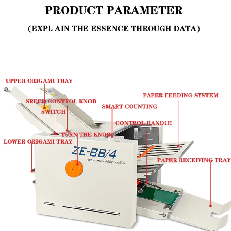 ZE-8B/4 Electric Folding Machine Fully Automatic Order Folding Machine Graphic Post-print Folding Machine Small Folding Crease M