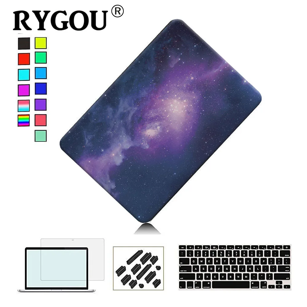 

For MacBook Pro 13 15 inch Galaxy Graphic Rubberized Hard Case, A1706 A1708 A1278 A1286 A1988 A1989 A1707 A1990 Fit Laptop Case