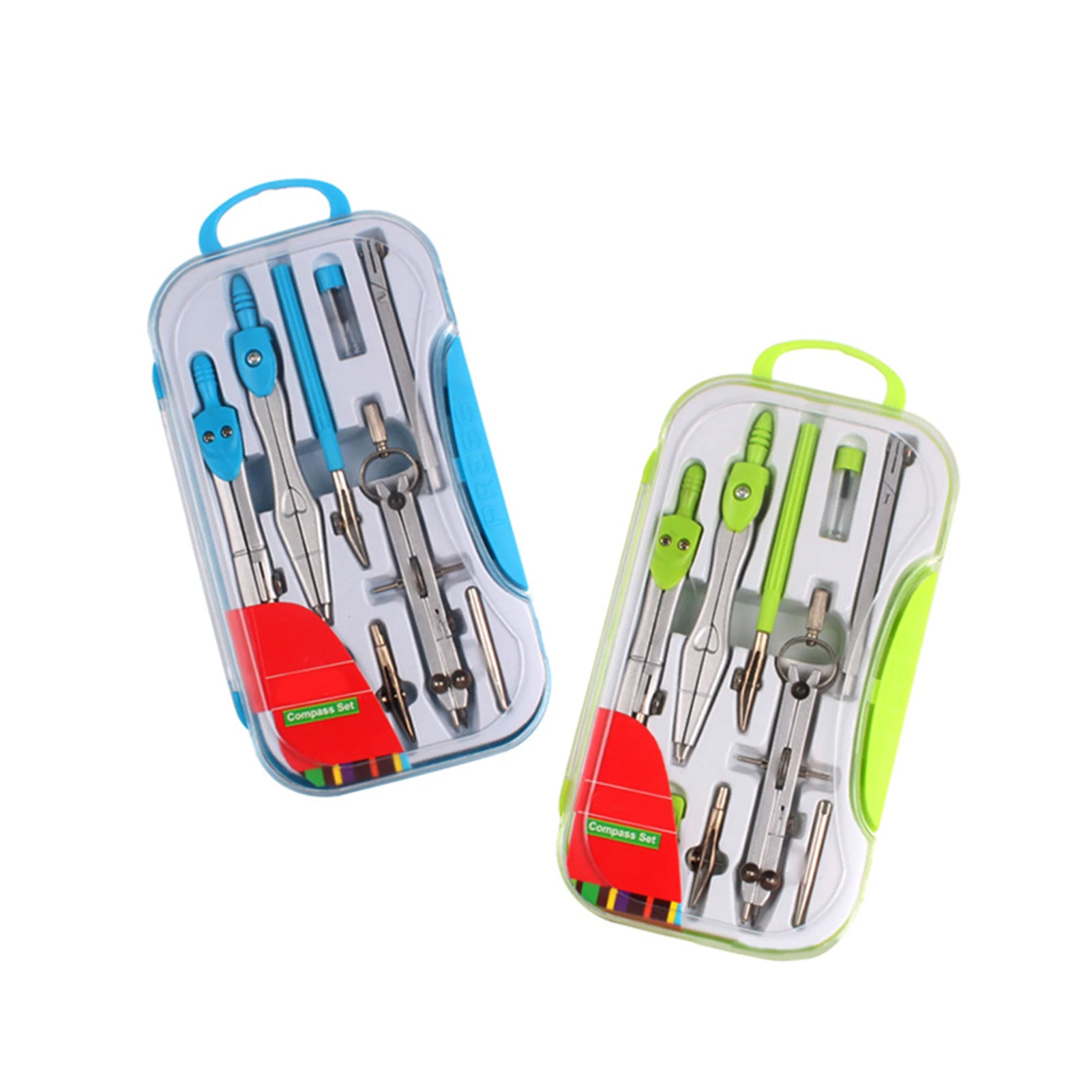 9Pc Geometrie Set Metalen Kompas Geometrie Precisie Tool Set Met Onbreekbaar Opbergdoos Voor Student Tekening Supply