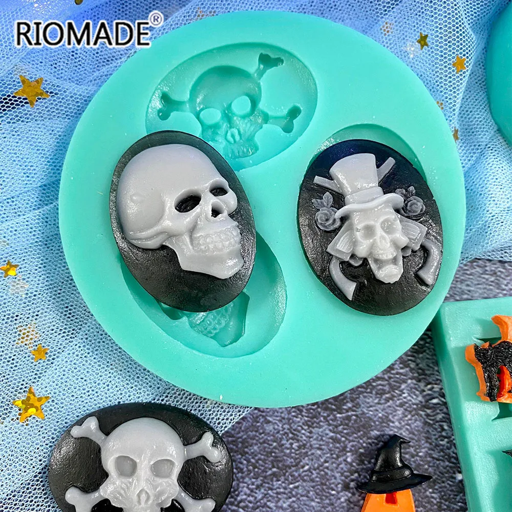 DIY Halloween Decoration Series Fondant Silicone Mold Skull Pumpkin Alphabet Styles Chocolate Sugar Dessert Kitchen Baking Tools