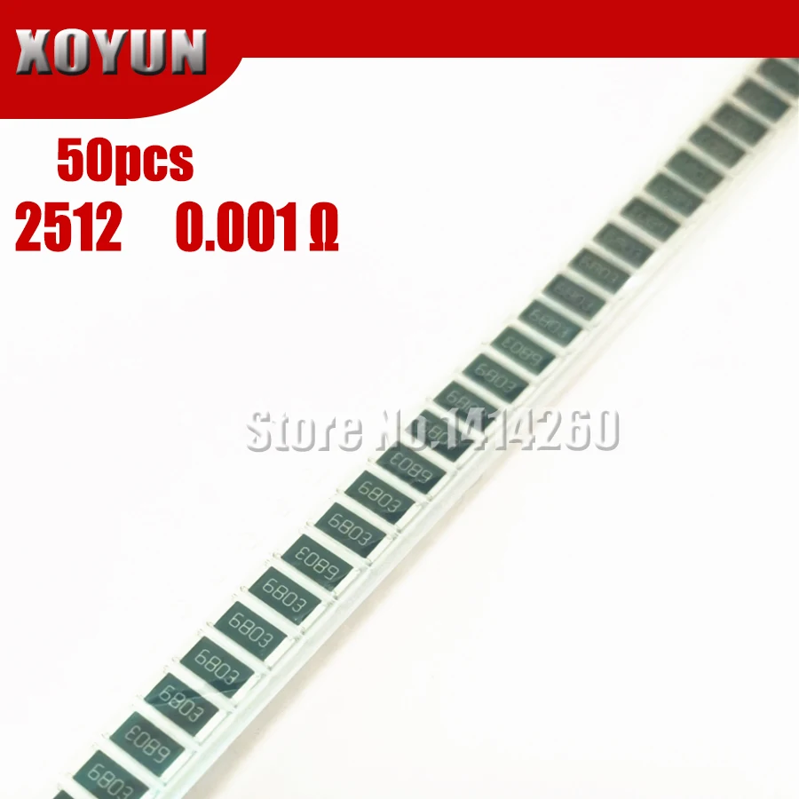 

50PCS 2512 SMD Resistor 1% alloy resistor 0.001R 0.001 ohm 1mR R001 2W