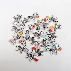 30pcs Cartoon Zebra Wood Buttons Multicolor 2 Holes Sewing Handmade Scrapbooking Craft Decoration Accessories 21x29mm