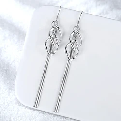 Vintage Hyperbolic Long Drop Earrings Cute Twisted Leaf Box Chain Tassel Dangle Earring Female Elegant Earring Jewelry Gifts