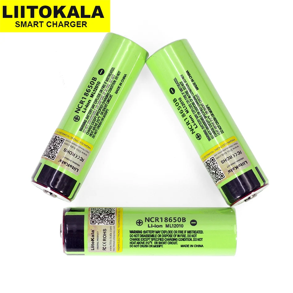 Liitokala  Original NCR18650B 3.7V 3400mah 18650 Rechargeable Lithium Battery Suitable For  Flashlight  (No PCB)