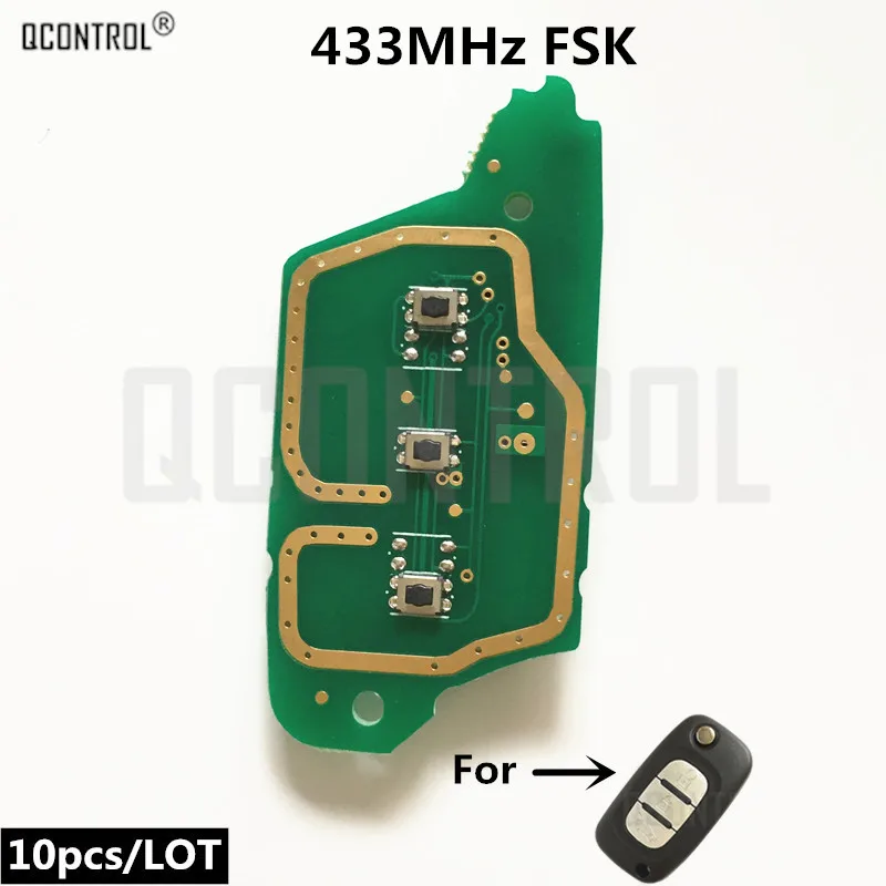 

QCONTROL Car Remote Control Key Circuit Electronic Board for Renault Megane III 3 / Scenic III 3 / Fluence 2009-2015 433MHz