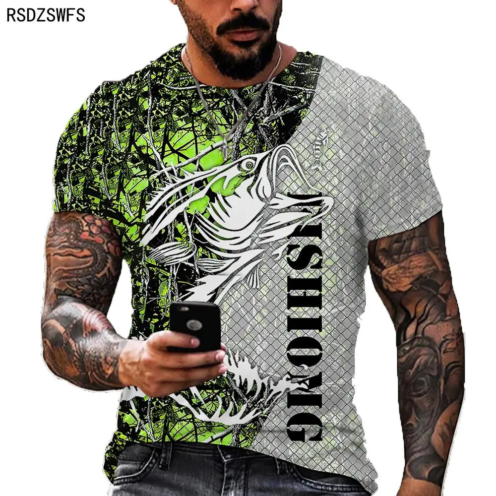 Summer Fashion 3D Printing Carp Pattern Male/Female T-shirt Street Personality Trend Wild Fisherman Must-have Koi Loose Oversize