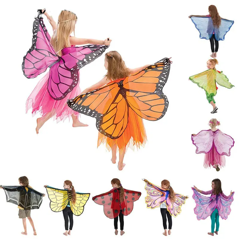 Cape d'halloween pour enfants, ailes d'ange féerique papillon, journée des enfants, spectacle de noël, ailes de scène, accessoires de jeu pour filles