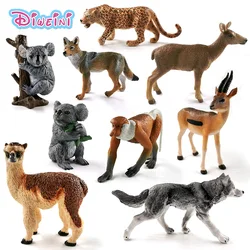 New Wolf Deer Leopard Alpaca Koala Antelope Proboscis Monkey action figure plastic animal model Gift For Kids Educational toys