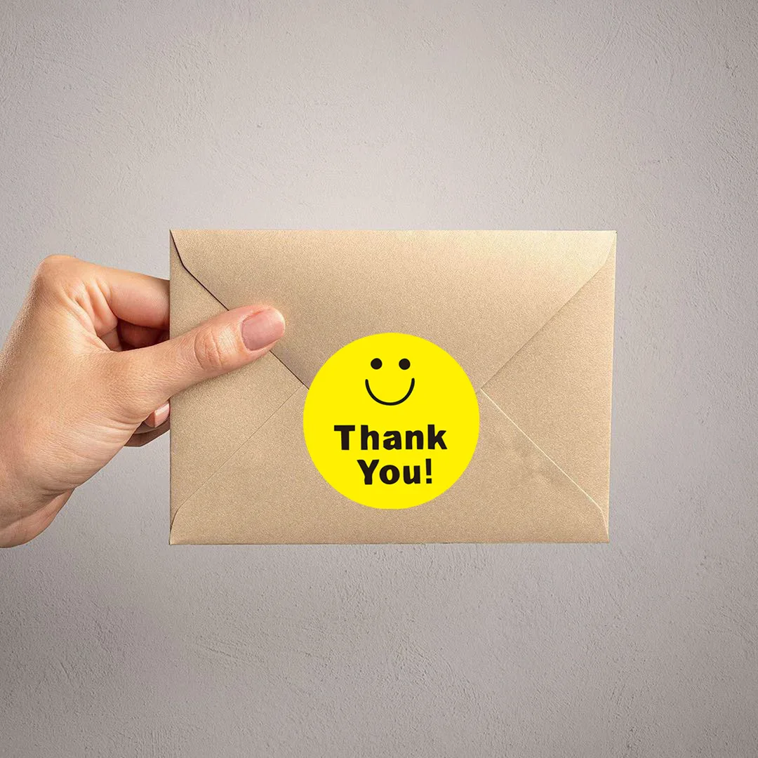 Explosion Type Thank You  Smiley Face Sticker Gift Decoration Label  DIY