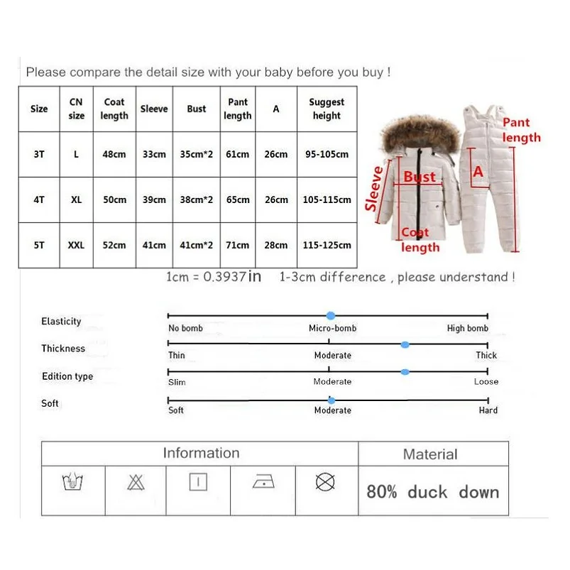 Brand cheap Children Down Jacket Baby Winter Ski Wear Boys And Girls Infant Winter Jacket Baby Boy Parka Snow Set Warm clothes